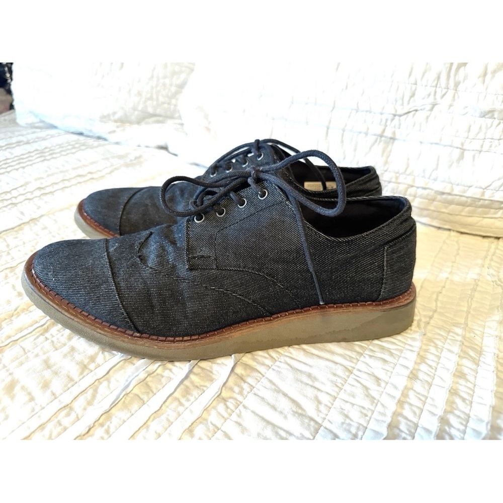 Tom’s Black Denim Brogue Men’s Casual Shoes Size 11